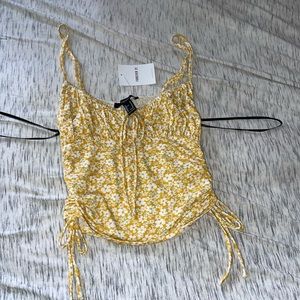 Yellow floral tank top